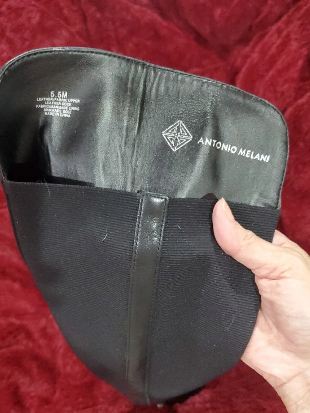 ANTONIO MELANI Black Knee Riding Boots with Buckle Accent
